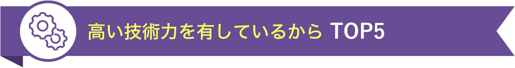 高い技術力を有しているから TOP5